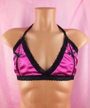 Champagne Bra, Sissy Bra, Male Bra, Satin Bra, Sissy Lingerie, Crossdresser, LGBTQ, Halter Bra, Queer Bra