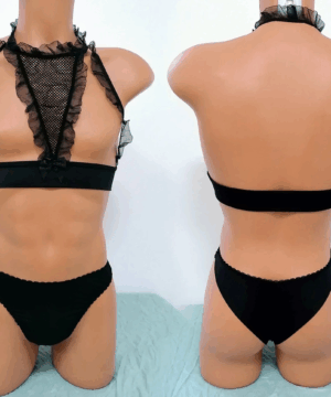 black sissy lingerie set