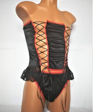 Crossdresser Satin Corset for Men - Fetish Lingerie for BDSM Roleplay